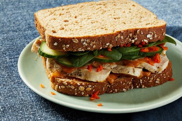 Chicken satay sandwiches