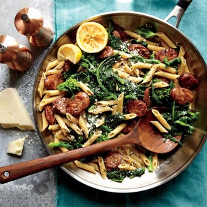 Chicken sausage and broccoli rabe penne