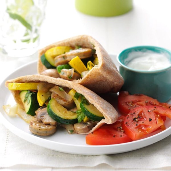 Chicken sausage pita pockets