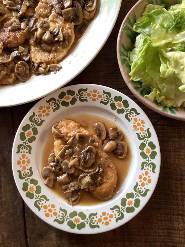 Chicken scaloppine with mushrooms and Marsala