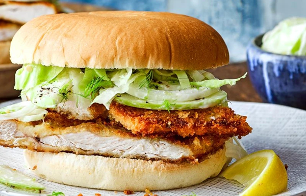 Chicken schnitzel burgers