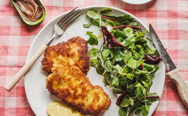 Chicken schnitzel with Caesar mayo