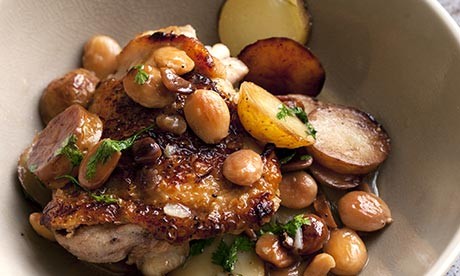 Chicken, sherry, and almond pot roast