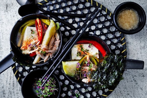 Chicken, silken tofu & cabbage soup