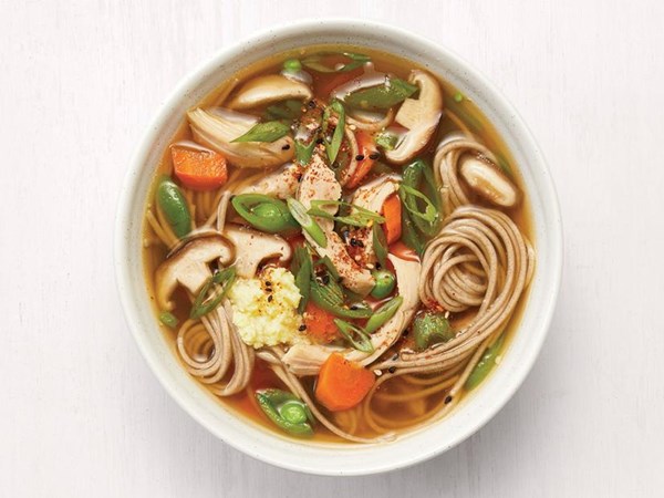 Chicken soba noodle soup