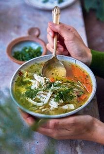 Chicken soup for the soul with gram dumplings