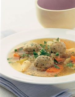 Chicken soup with knaidlach