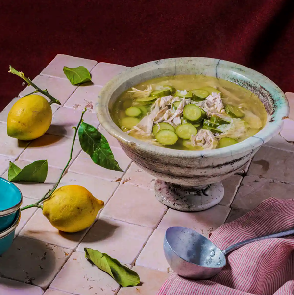Chicken soup with lemon (Hamud)