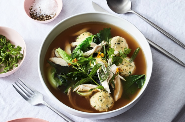 Chicken soup with sourdough dumplings