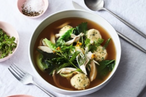 Chicken soup with sourdough dumplings