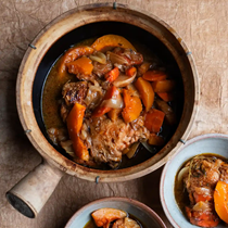 Chicken stew with butternut squash and miso