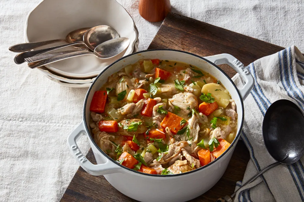 Chicken stew with potatoes, carrots & celery
