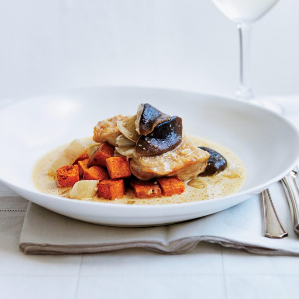 Chicken stew with shiitake & lemongrass [Gabriel Rucker]