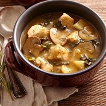 Chicken stew with turnips & mushrooms