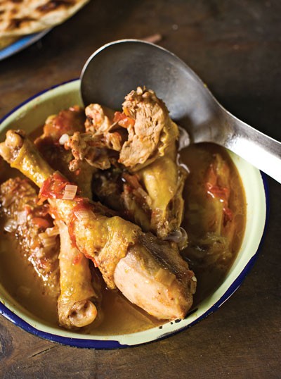 Chicken stewed in coconut milk (Kuku wa nazi)