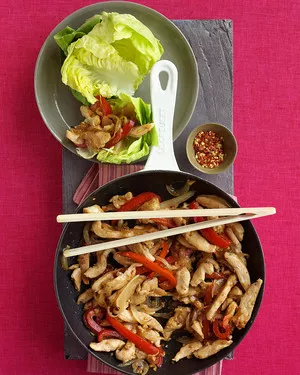 Chicken stir-fry wraps