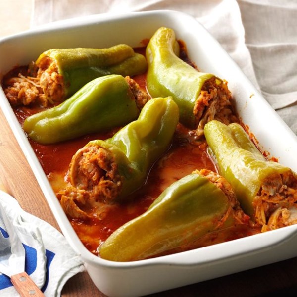 Chicken-stuffed cubanelle peppers