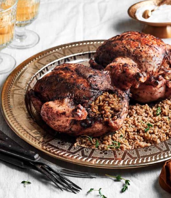 Chicken stuffed with freekeh (Dajaj mahshi bil freekeh)