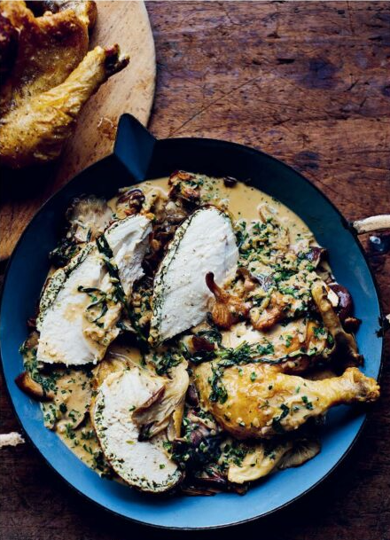Chicken stuffed with herbs and ricotta