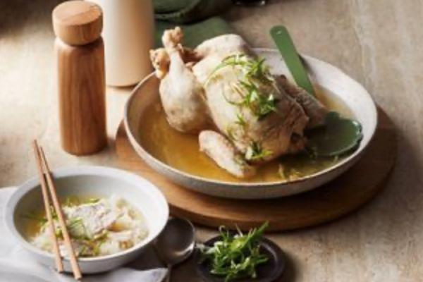 Chicken stuffed with rice in a herbal broth (Samgyetang)
