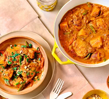 Chicken, sweet potato & peanut stew