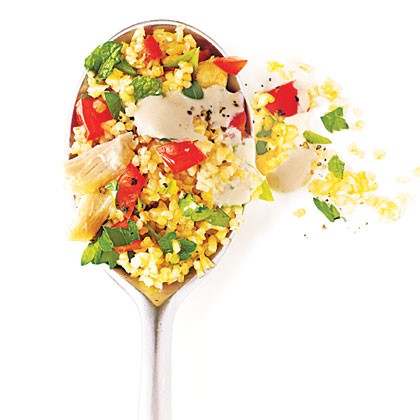 Chicken tabbouleh with tahini drizzle