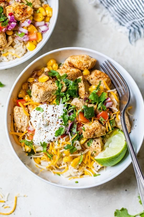Chicken taco poblano rice  [taco seasoning]
