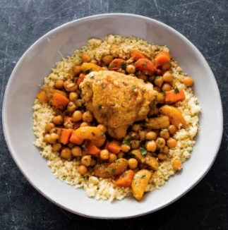 Chicken tagine with chickpeas and apricots