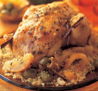 Chicken tagine with green olives and preserved lemons