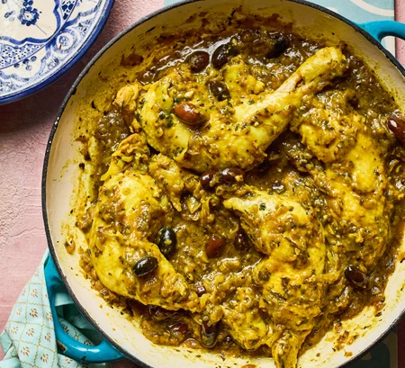 Chicken tagine with olives and preserved lemon