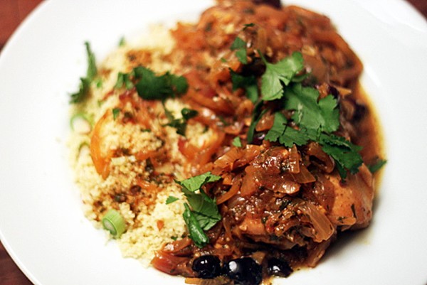 Chicken tagine with preserved lemons and olives