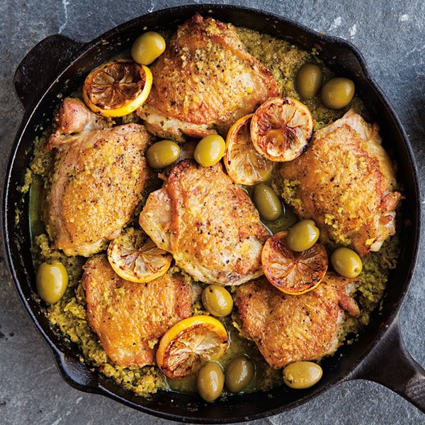 Chicken tagine with preserved lemons & olives