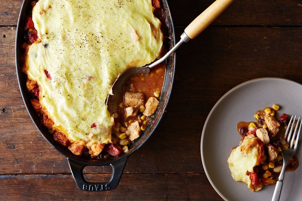Chicken tamale pie
