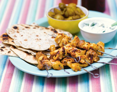 Chicken tandoor-style kebabs