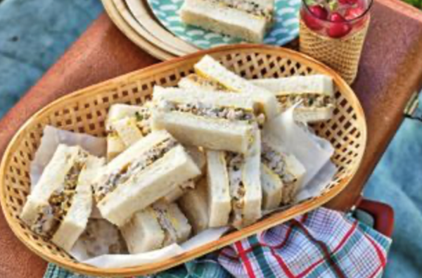 Chicken, tarragon and walnut sandwiches