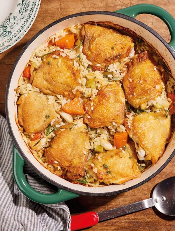 Chicken thigh risotto 