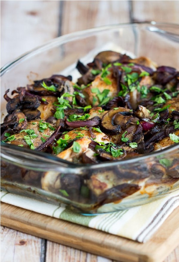 Chicken thighs with mushrooms
