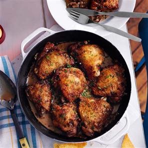 Chicken thighs with Port and Madeira