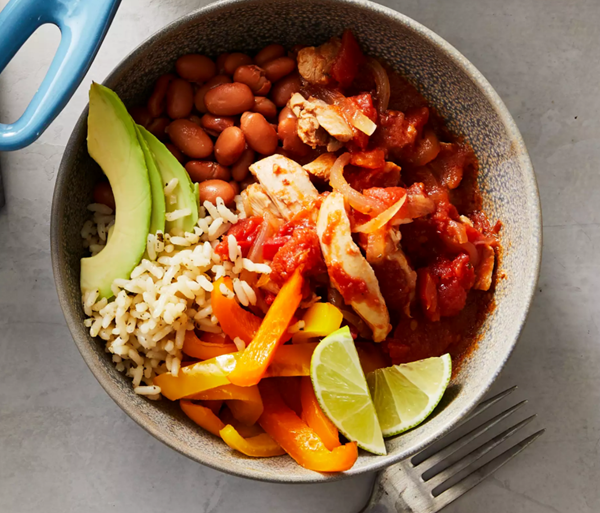 Chicken tinga rice bowls