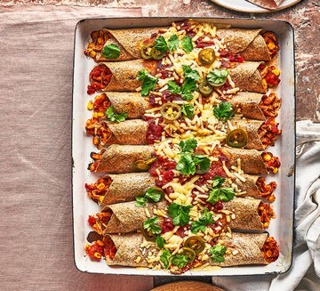 Chicken tinga-style enchiladas
