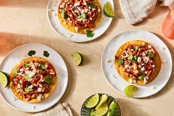 Chicken tinga tostadas