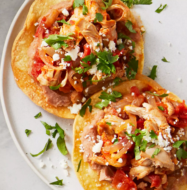 Chicken tinga tostadas