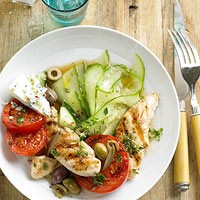 Chicken, tomato & cucumber dinner salad