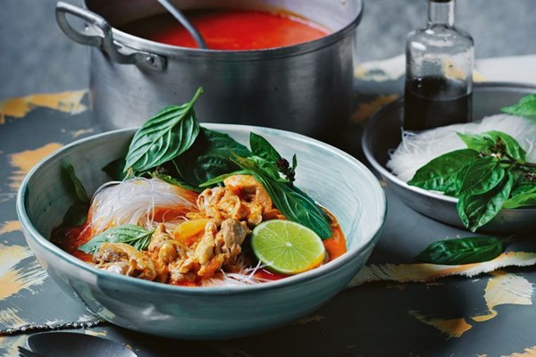 Chicken, tomato and coconut soup