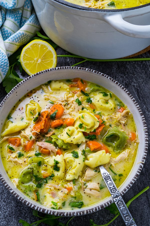 Chicken tortellini soup