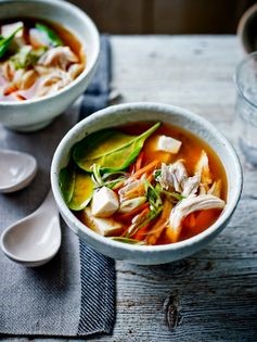 Chicken, wild mushroom & miso soup
