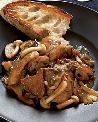 Chicken, wild mushroom and roasted-garlic sauté