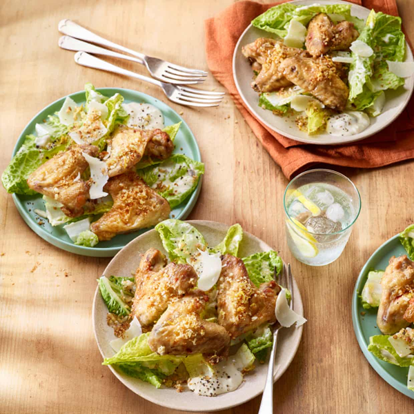 Chicken wing Caesar salad