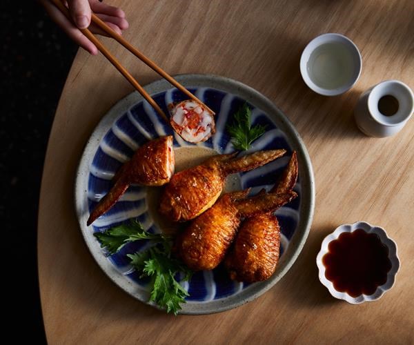 Chicken wing "gyoza"