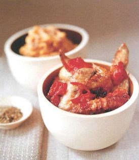 Chicken wings with spicy chorizo mash